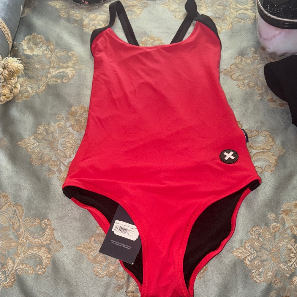 Banana Republic Red One-Piece with Black Accents